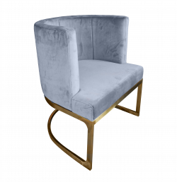 Aria Gray Velvet Bucket Chair - Lounge Seating Rentals in Dubai