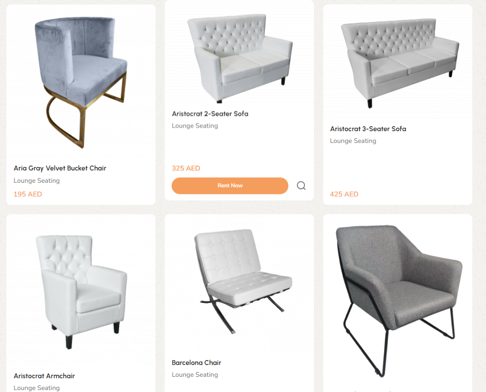 Lounge Seating Rentals in Dubai